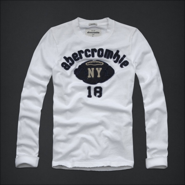 Abercrombie Fitch Hombres De Cuello Redondo Largo Remera AF5874
